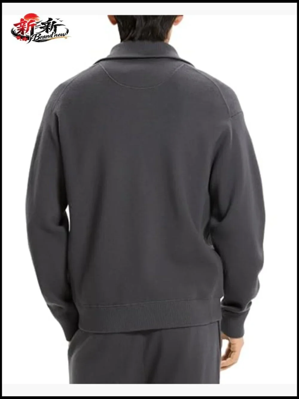 Relaxed Quarter Zip Pullover Sweater in Snowool Blend, Long Sleeve, Dry Clean